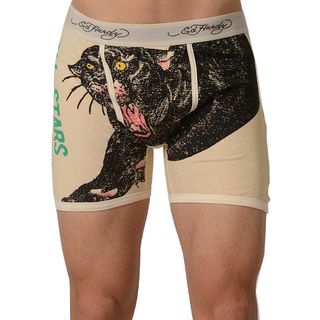 Ed Hardy Mens Roaring Panther Ivory Vintage Boxer Briefs