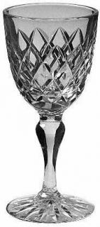 Webb Thomas Dennis Diamonds Wine Glass   Criss Cross Cut,     Bulbous Stem