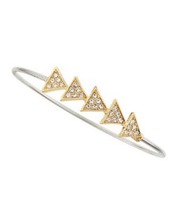 Gold & Silver Plated Crystal Triangle Bangle