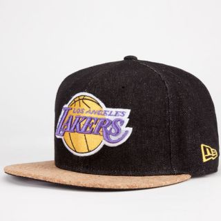 Lakers Cork Mens Strapback Hat Black One Size For Men 230514100