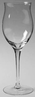 Unknown Crystal Unk8671 Water Goblet   Clear,Tulip Shape Bowl,Round Smooth Stem