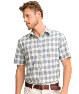 Chambray Shirt, Short Sleeve Plaid