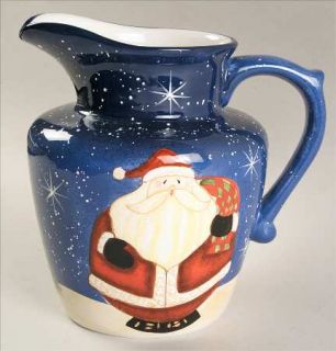 Snowball Santa 112 Oz Pitcher, Fine China Dinnerware   Santa,Blue Sky,White Snow