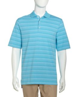 Striped Polo Shirt, Turquoise