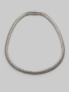John Hardy Sterling Silver Woven Oval Necklace/18   No Color