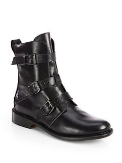 Rag & Bone Hudson Leather Ankle Boots   Black