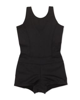 Gym Tank Short Dance Bodysuit, Black, 7 14