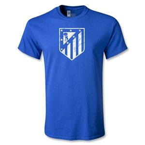 Euro 2012   Atletico Madrid Distressed Crest T Shirt (Royal)