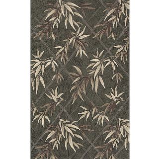 Indoor/ Outdoor South Beach Green Leaves Rug (39 X 59)