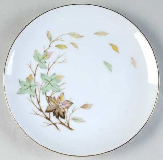 Halsey Swirling Leaves Salad Plate, Fine China Dinnerware   Green/Brown/Pink/Yel