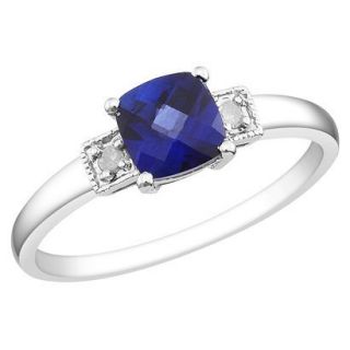 1 Carat Created Sapphire and Diamond Accent Fashion Ring in Sterling Silver
