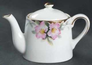 Noritake Azalea Childs Tea Pot & Lid, Fine China Dinnerware   Pink,Patent#19322