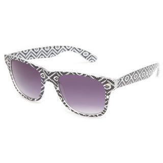 Tribal Print Classic Sunglasses Black/White One Size For Women 2329121