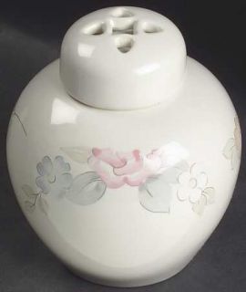 Pfaltzgraff Wyndham Potpourri Jar with Lid, Fine China Dinnerware   Pink&Gray Fl
