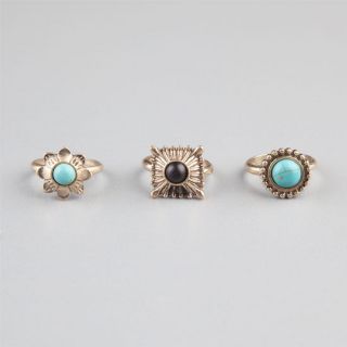 3 Piece Stone Ring Set Gold In Sizes 8, One Size, 7 For Women 2396326