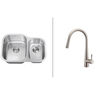 Ruvati RVC2503 Combo Stainless Steel Kitchen Sink and Stainless Steel Set