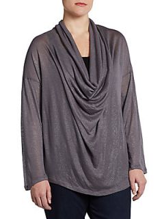 Shimmer Cowlneck Top   Shadow