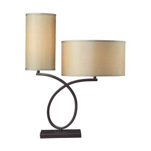 Dimond Lighting DMD D2002 Greenwich Table Lamp with Light Gold Faux Silk Shade  