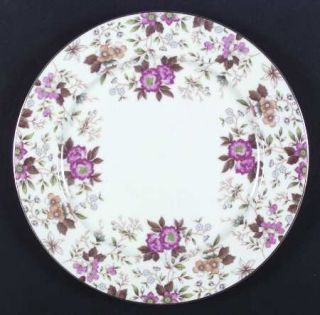 Sango Carlton Dinner Plate, Fine China Dinnerware   Pink & Tan Flowers, Tan Leav