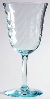 Unknown Crystal Unk6973 Water Goblet   All Light Blue,Loop Optic,Smooth Stem