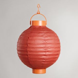 Orange Battery Operated Paper Lanterns, Set of 4   World Market