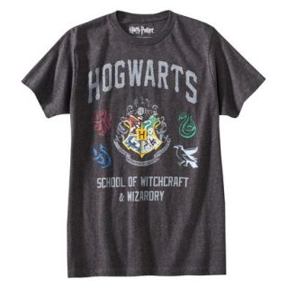 Harry Potter Hogwarts Mens Graphic Tee   Charcoal Heather S