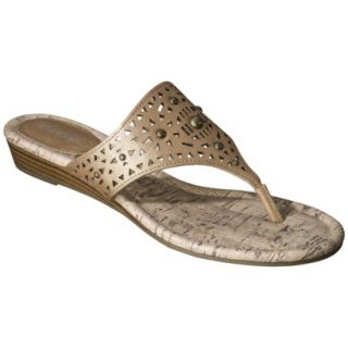 Womens Merona Elisha Perforated Studded Sandals   Gold 8