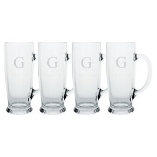Personalized Monogram Craft Beer Mug Set of 4   G