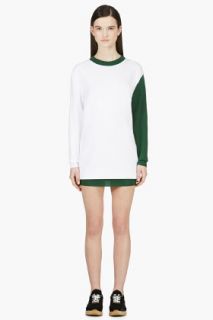 Jacquemus White And Green Number 66 Crewneck Sweater Dress