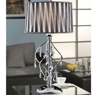 Acel 1 light Chrome Crystal Black Sheer Shade Table Lamp