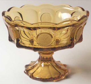 Fostoria Coin Glass Amber Compote Dish, No Lid   Stem #1372, Amber