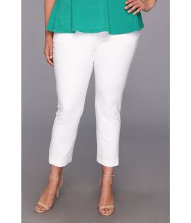 DKNYC Plus Size Super Stretch Sateen Ankle Cropped Pant Womens Casual Pants (White)