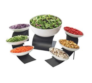 Cal Mil Mix and Match Bowl Stand Only   7 Sections, Black