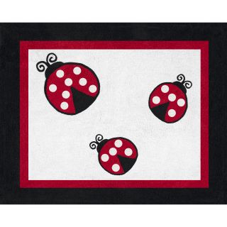 Sweet Jojo Designs Polka Dot Ladybug Cotton Floor Rug