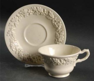 George Jones Trentham Footed Cup & Saucer Set, Fine China Dinnerware   All White