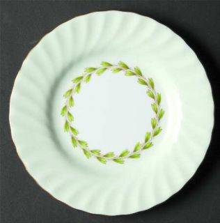 Minton Cheviot Green Bread & Butter Plate, Fine China Dinnerware   Green Inner L