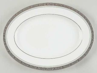 Noritake Fascination Green 12 Oval Serving Platter, Fine China Dinnerware   Ren