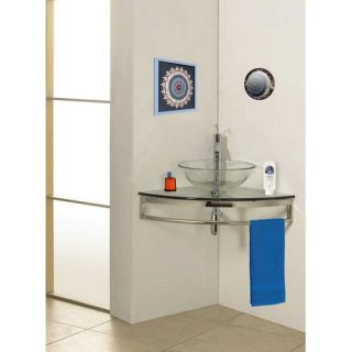 Dreamline DLVG1103 Bathroom Vanity, CornerMounted Glass Clear
