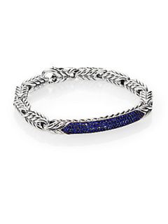 David Yurman Chevron ID Bracelet with Sapphires   Silver
