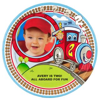 Two Two Train 2nd Birthday Personalized Dinner Plates