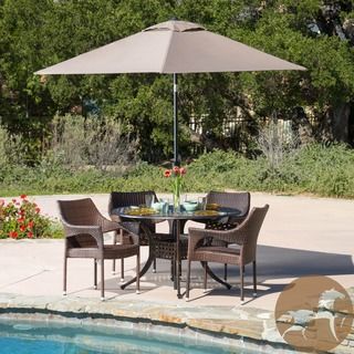 Christopher Knight Home Cliff Circular Outdoor Cast And Wicker 5 piece Set