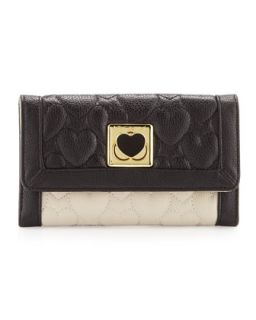 Be My Wonderful Pebbled Quilted Flapover Wallet,