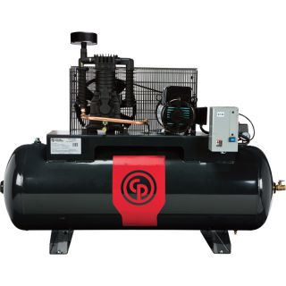 Chicago Pneumatic Reciprocating Air Compressor   5 HP, 80 Gallon, 208/230 Volt,