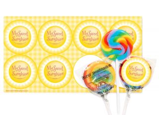 Little Sunshine Party Small Lollipop Sticker Kit