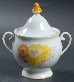 Denby Langley Golden Afternoon Sugar Bowl & Lid, Fine China Dinnerware   Multico