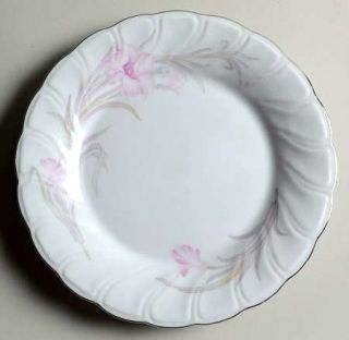 ccc Ccc5 Salad Plate, Fine China Dinnerware   Pink Flowers, Pink & Tan Leaves