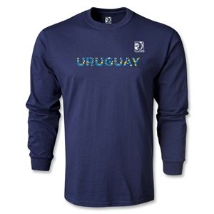 Euro 2012   FIFA Confederations Cup 2013 Uruguay LS T Shirt (Navy)