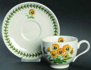 Portmeirion Botanic Garden Flower Of Month Footed Cup & Saucer Set, Fine China D