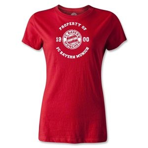 hidden Bayern Munich Distressed Property Womens T Shirt (Red)