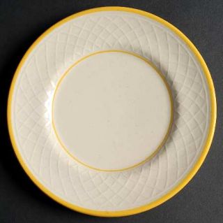 Franciscan Golden Weave Salad Plate, Fine China Dinnerware   Yellow Bands, Embos